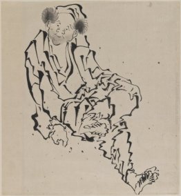 Disegno di uomo seduto con Sinistra gamba appoggiata sopra al gi Disegno di uomo seduto con Sinistra gamba appoggiata sopra al gi
