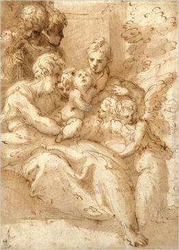 Sacra Famiglia con pastori e gli angeli Sacra Famiglia con pastori e gli angeli