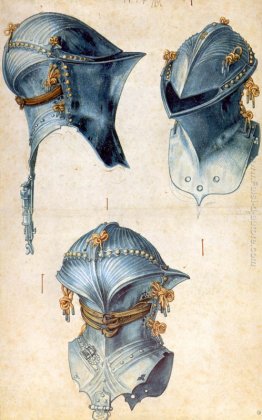 Tre studi di un casco Tre studi di un casco