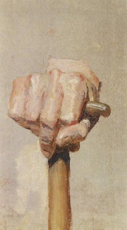 La mano destra, mantenendo il personale La mano destra, mantenendo il personale