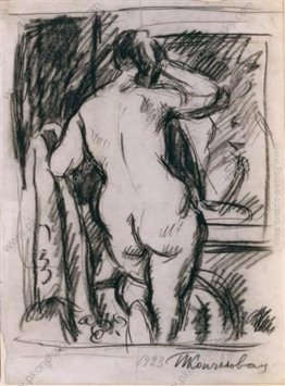 Il Modello dietro la schiena. Disegno per il dipinto "Donna con Il Modello dietro la schiena. Disegno per il dipinto "Donna con