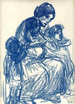 Femme de trois-litri et trois enfants Femme de trois-litri et trois enfants