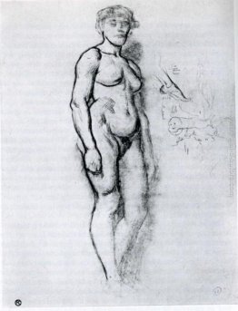 Donna in piedi nel profilo di semi Donna in piedi nel profilo di semi