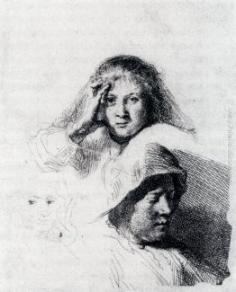 Foglio Di Schizzi con il ritratto di Saskia Foglio Di Schizzi con il ritratto di Saskia