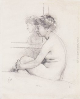 Nudo seduto su un divano Nudo seduto su un divano