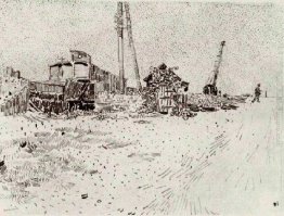 Strada con Palo telegrafico e Crane Strada con Palo telegrafico e Crane