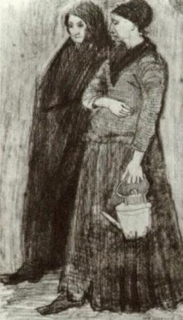 Sien Incinta, Camminare con donna più anziana Sien Incinta, Camminare con donna più anziana