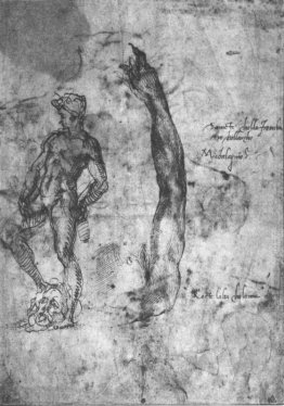 Studio per un braccio di marmo David e la figura del bronzo Davi Studio per un braccio di marmo David e la figura del bronzo Davi