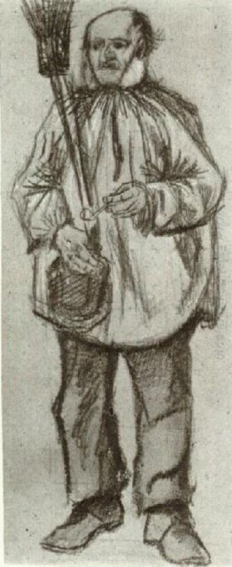 L'uomo Orfano, con una camicia, con la scopa e tubo L'uomo Orfano, con una camicia, con la scopa e tubo