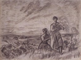 Paesaggio estivo con le donne Paesaggio estivo con le donne