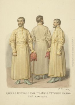 Abbigliamento Mobleman del XVII secolo. Mattina caftano in seta Abbigliamento Mobleman del XVII secolo. Mattina caftano in seta
