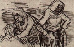 Due donne che lavorano nel campo Due donne che lavorano nel campo