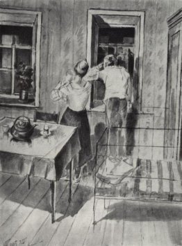 Il primo schizzo per il dipinto nel 1919 Il primo schizzo per il dipinto nel 1919