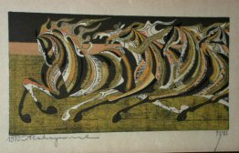 Cinque cavalli che corrono Cinque cavalli che corrono