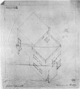 Disegno assonometrico della casa a Meudon Disegno assonometrico della casa a Meudon