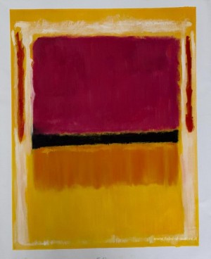 Viola, nero, arancione, giallo su bianco e rosso