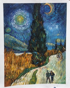 Strada con cipressi