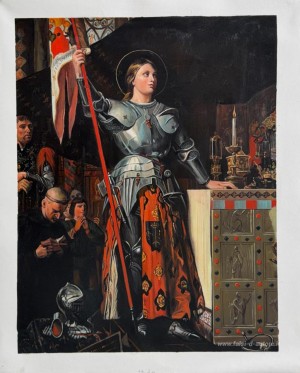 Giovanna d'Arco in Corronation di Carlo VII nella cattedrale di 
