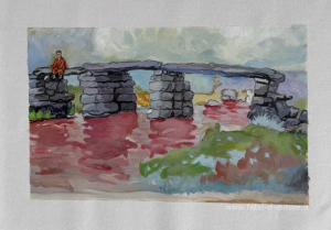 Autoritratto su un ponte di pietra (attribuita a Hitler)