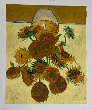 Still Life - Vaso con dodici girasoli