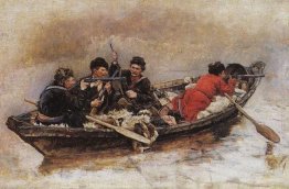 Cosacchi in barca (Studio per "La conquista della Siberia da par Cosacchi in barca (Studio per "La conquista della Siberia da par