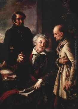 Ritratto di Fedor Semenovich Moslov con i dipendenti di Stud Far Ritratto di Fedor Semenovich Moslov con i dipendenti di Stud Far