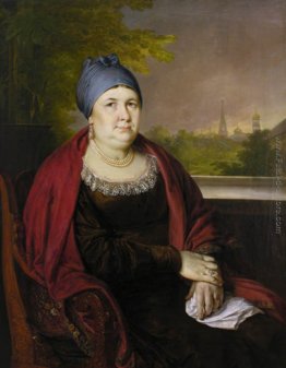 Ritratto di una vedova in un povoynik blu Ritratto di una vedova in un povoynik blu